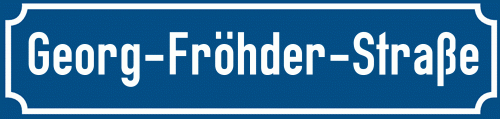 Straßenschild Georg-Fröhder-Straße