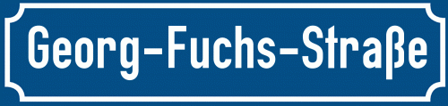 Straßenschild Georg-Fuchs-Straße