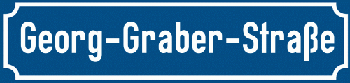 Straßenschild Georg-Graber-Straße
