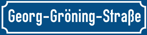 Straßenschild Georg-Gröning-Straße