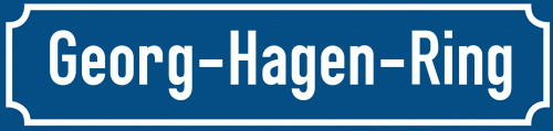 Straßenschild Georg-Hagen-Ring