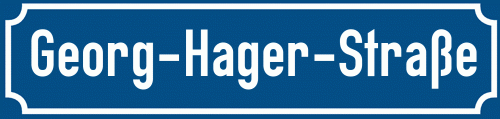 Straßenschild Georg-Hager-Straße