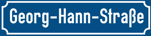 Straßenschild Georg-Hann-Straße