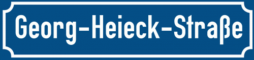 Straßenschild Georg-Heieck-Straße