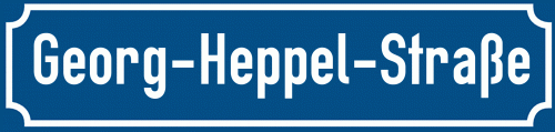 Straßenschild Georg-Heppel-Straße zum kostenlosen Download