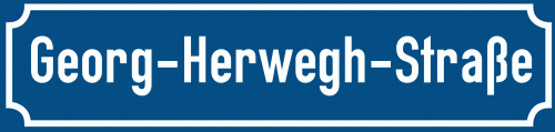 Straßenschild Georg-Herwegh-Straße zum kostenlosen Download