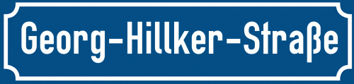 Straßenschild Georg-Hillker-Straße zum kostenlosen Download