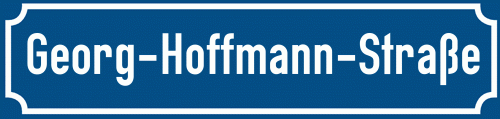 Straßenschild Georg-Hoffmann-Straße zum kostenlosen Download