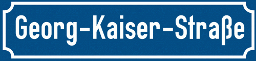 Straßenschild Georg-Kaiser-Straße zum kostenlosen Download