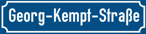 Straßenschild Georg-Kempt-Straße zum kostenlosen Download