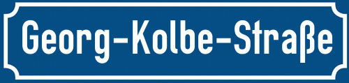 Straßenschild Georg-Kolbe-Straße