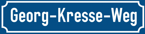 Straßenschild Georg-Kresse-Weg