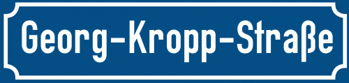 Straßenschild Georg-Kropp-Straße zum kostenlosen Download