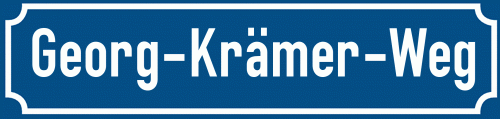 Straßenschild Georg-Krämer-Weg zum kostenlosen Download