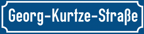 Straßenschild Georg-Kurtze-Straße