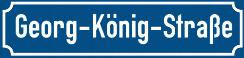 Straßenschild Georg-König-Straße