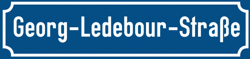 Straßenschild Georg-Ledebour-Straße