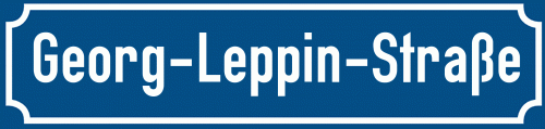 Straßenschild Georg-Leppin-Straße zum kostenlosen Download