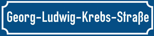 Straßenschild Georg-Ludwig-Krebs-Straße