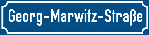 Straßenschild Georg-Marwitz-Straße