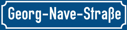 Straßenschild Georg-Nave-Straße zum kostenlosen Download
