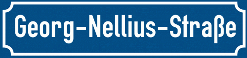 Straßenschild Georg-Nellius-Straße