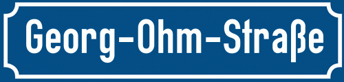Straßenschild Georg-Ohm-Straße