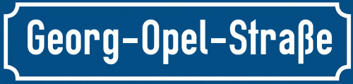 Straßenschild Georg-Opel-Straße