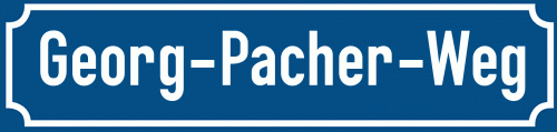 Straßenschild Georg-Pacher-Weg