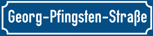 Straßenschild Georg-Pfingsten-Straße