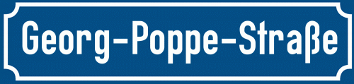 Straßenschild Georg-Poppe-Straße