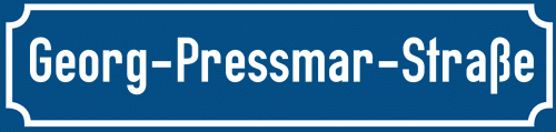 Straßenschild Georg-Pressmar-Straße zum kostenlosen Download
