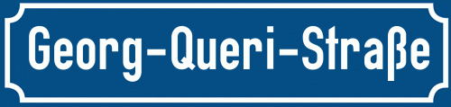Straßenschild Georg-Queri-Straße zum kostenlosen Download