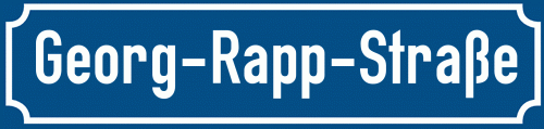 Straßenschild Georg-Rapp-Straße