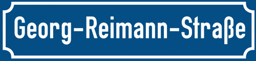 Straßenschild Georg-Reimann-Straße
