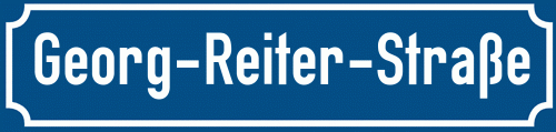 Straßenschild Georg-Reiter-Straße