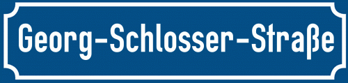 Straßenschild Georg-Schlosser-Straße