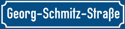 Straßenschild Georg-Schmitz-Straße
