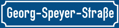 Straßenschild Georg-Speyer-Straße