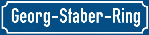 Straßenschild Georg-Staber-Ring