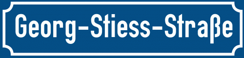 Straßenschild Georg-Stiess-Straße