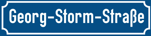 Straßenschild Georg-Storm-Straße