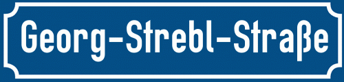 Straßenschild Georg-Strebl-Straße