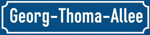 Straßenschild Georg-Thoma-Allee