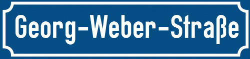 Straßenschild Georg-Weber-Straße zum kostenlosen Download
