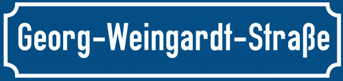 Straßenschild Georg-Weingardt-Straße
