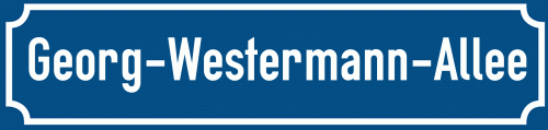 Straßenschild Georg-Westermann-Allee zum kostenlosen Download