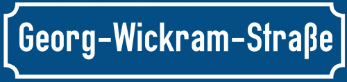 Straßenschild Georg-Wickram-Straße