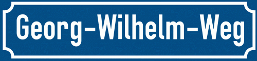 Straßenschild Georg-Wilhelm-Weg