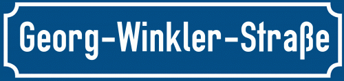 Straßenschild Georg-Winkler-Straße